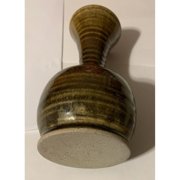 Pigeon River Pottery Tim Kerns Signed Brown Drip 6" Vase Early 2005 Wheel Thrown - Picture 8 of 16